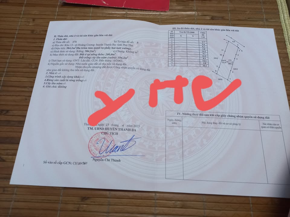 Đất nền Thanh Ba, Phú Thọ 400m² - Sổ đỏ sẵn, tặng 1 chỉ vàng khi giao dịch
