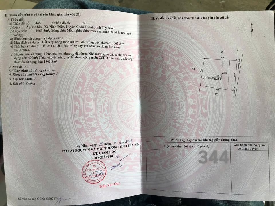 Đất nền Ninh Điền, Châu Thành 1794m² giá 1.6 tỷ - Sổ đỏ chính chủ!