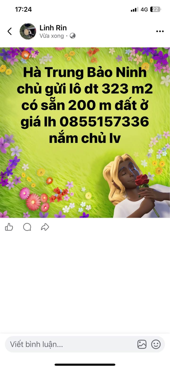 Đất nền Bảo Ninh Đồng Hới 323m² - Sổ đỏ chính chủ sẵn sàng giao dịch