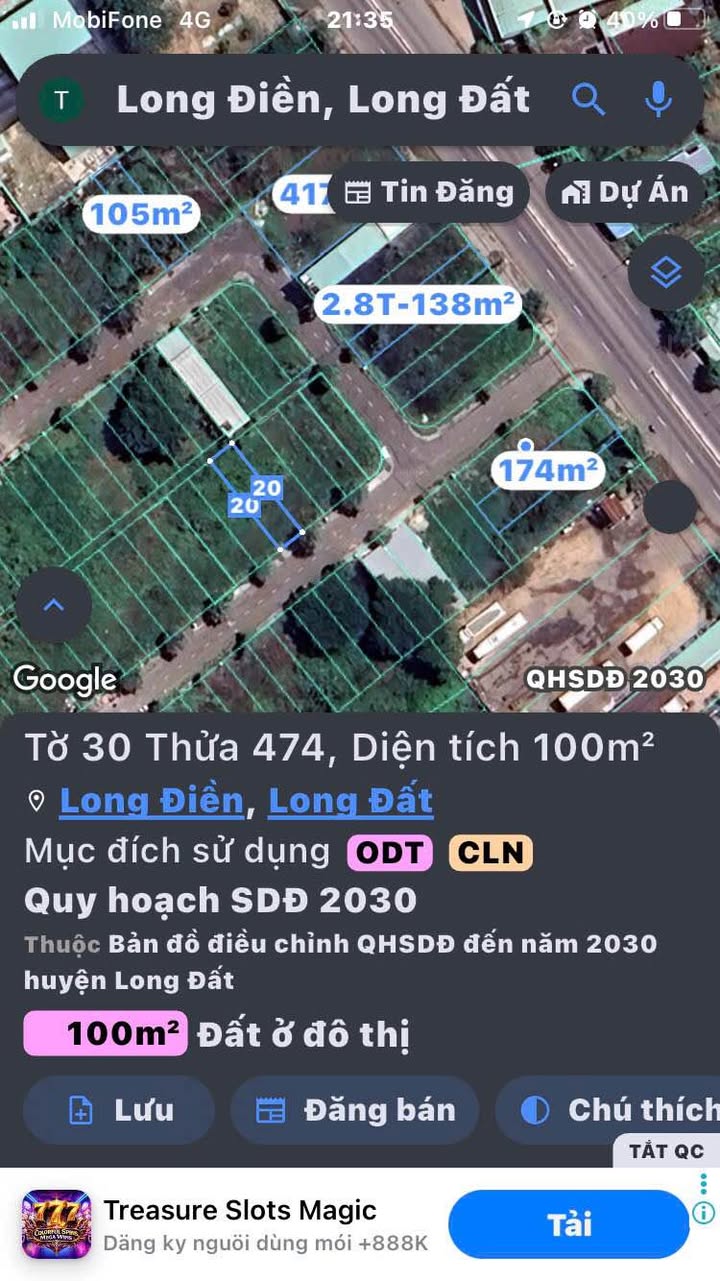 Đất nền Long Điền 100m² - Xây dựng tự do, hạ tầng hoàn thiện