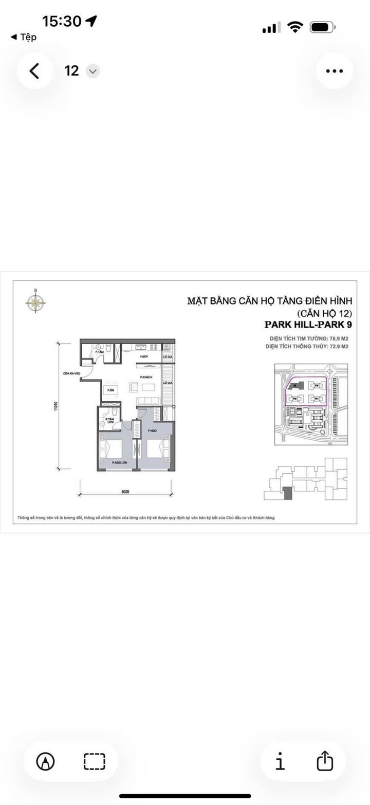 Căn hộ Times City Park Premium 79m² - Căn góc view bể bơi đẹp