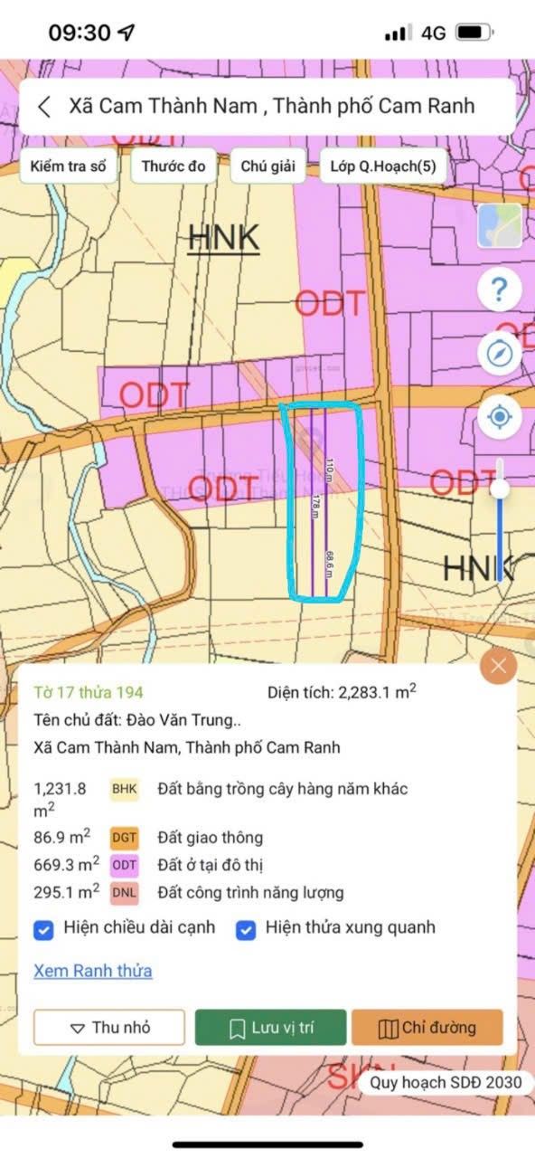 Đất nền Cam Ranh 2300m² giá 2.2 tỷ - Tiềm năng tăng giá