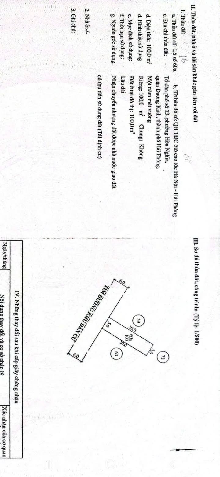 Đất tái định cư Hòa Nghĩa 100m² - Gần Vinpearl Hải Phòng, giá 3 tỷ