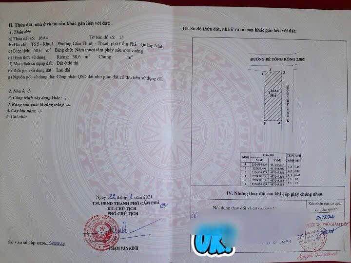 Đất Cẩm Phả 58.6m² - Lô Góc 2 Mặt Tiền, Giá Chỉ 5xx Triệu