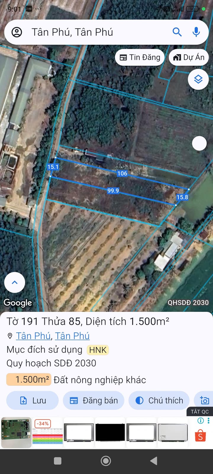 Đất Nền 1500m² Tân Phú, Đồng Nai - Sổ Hồng Sẵn Sàng, Giá 650 Triệu