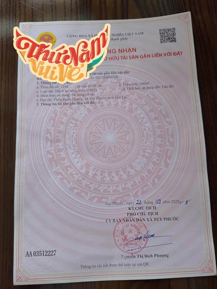 Đất nền Thôn Hạnh Quan Bù Gia Mập 100m² - Tiềm năng tăng giá!