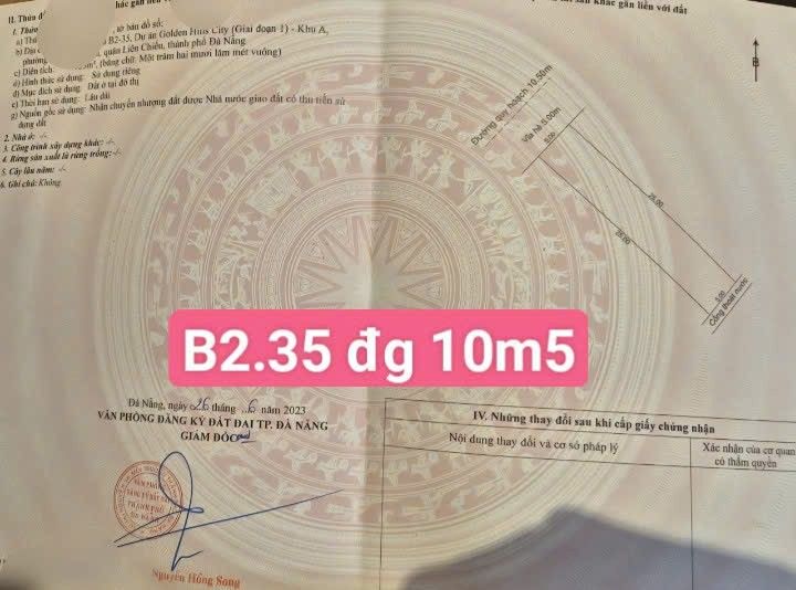 Đất nền A3 Golden Hills Đà Nẵng 125m² - Sổ đỏ chính chủ!