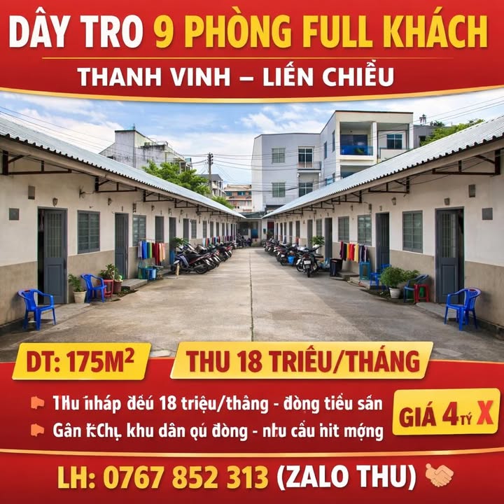 Cho thuê căn hộ dòng tiền 175m² Đà Nẵng - 9 phòng thu 18 triệu/tháng