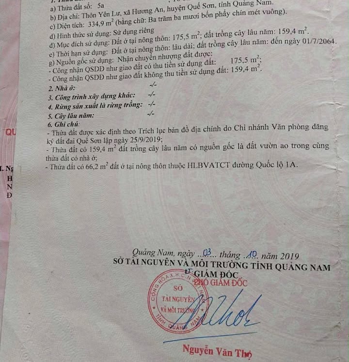 Đất Mặt Tiền QL1A, Quảng Nam - 312m² Kinh Doanh Đắc Lợi