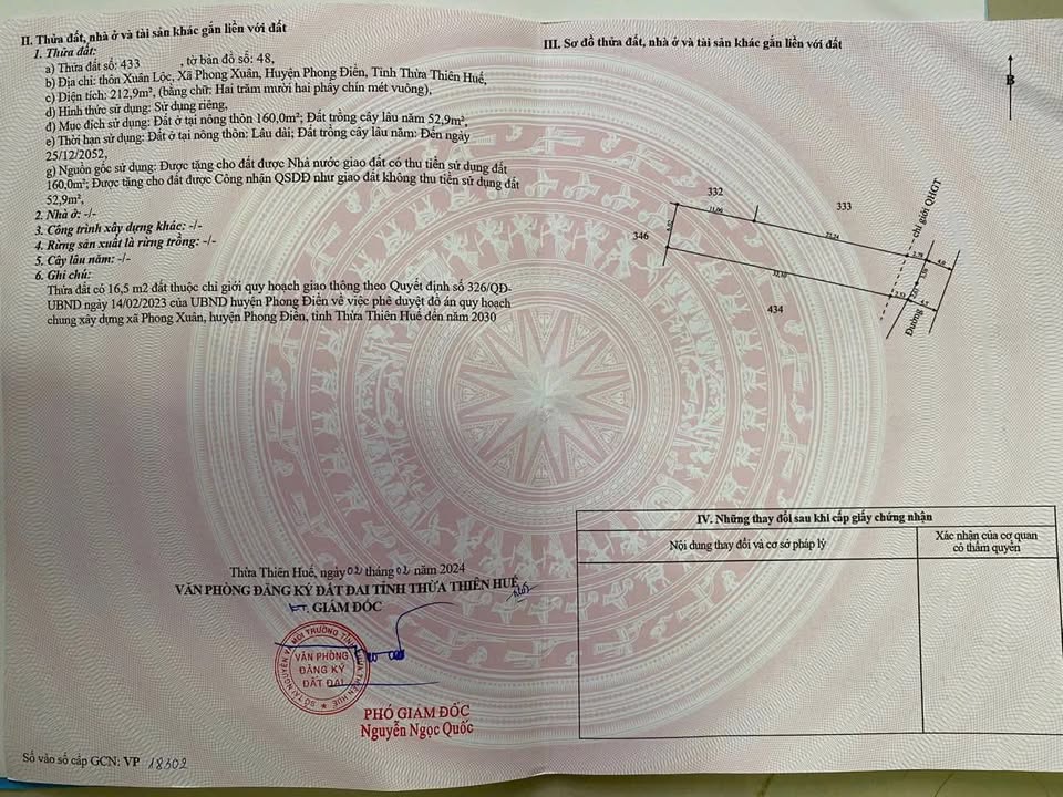 Đất nền Phong Xuân Phong Điền 212m² giá 2 tỷ - Sổ đỏ chính chủ!