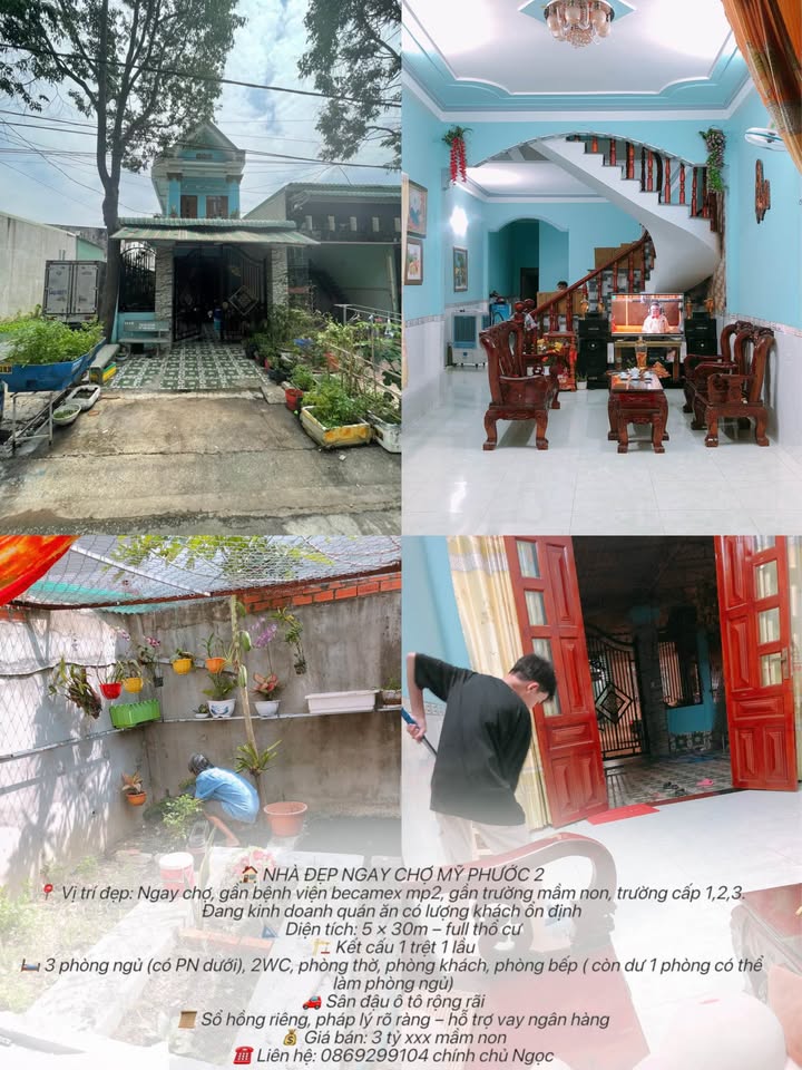 Nhà Phố Mỹ Phước 2 Bến Cát 150m² 3.3 Tỷ - Mặt Tiền Kinh Doanh!