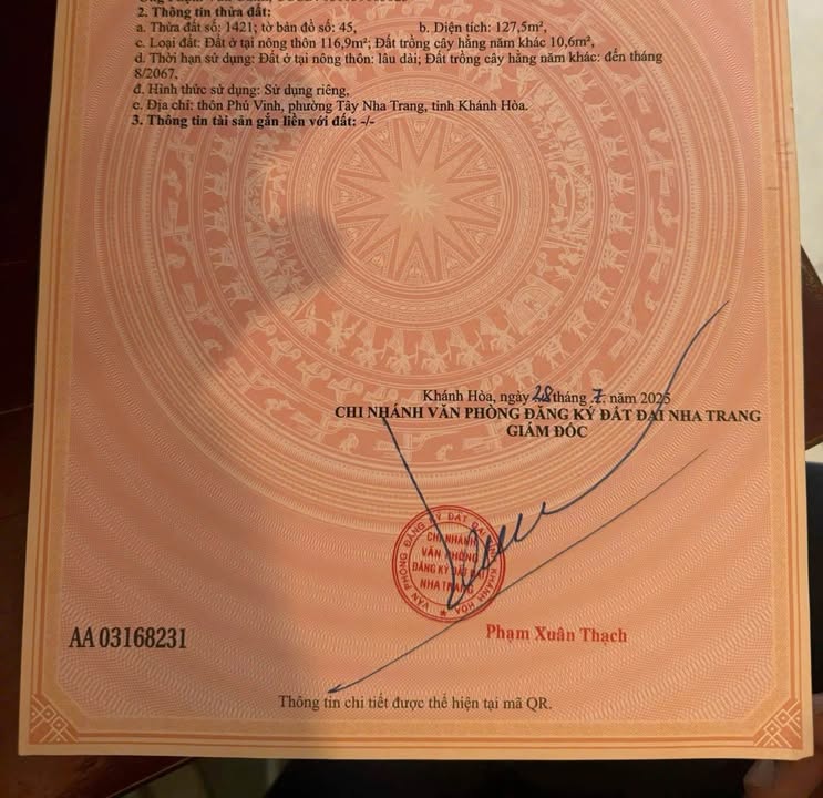 Đất Nền Đường Ô Tô - Gần Cầu Bè, Nha Trang - 127.5m² - Sổ Hồng Rõ Ràng