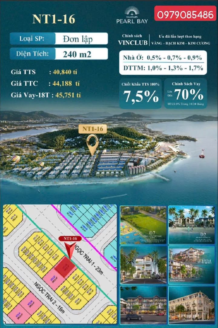 Townhouse Vinhomes Pearl Bay 240m2 - Mat tien kinh doanh