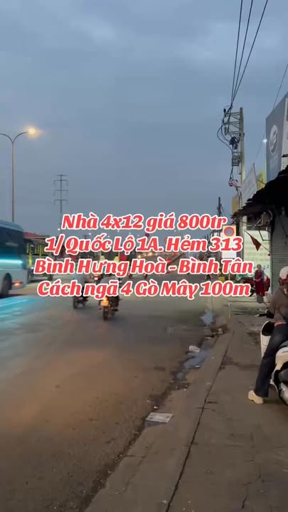 Nhà cấp 4 Hẻm 313 Quốc Lộ 1A, Bình Chánh - 48m² Giá 800 Triệu