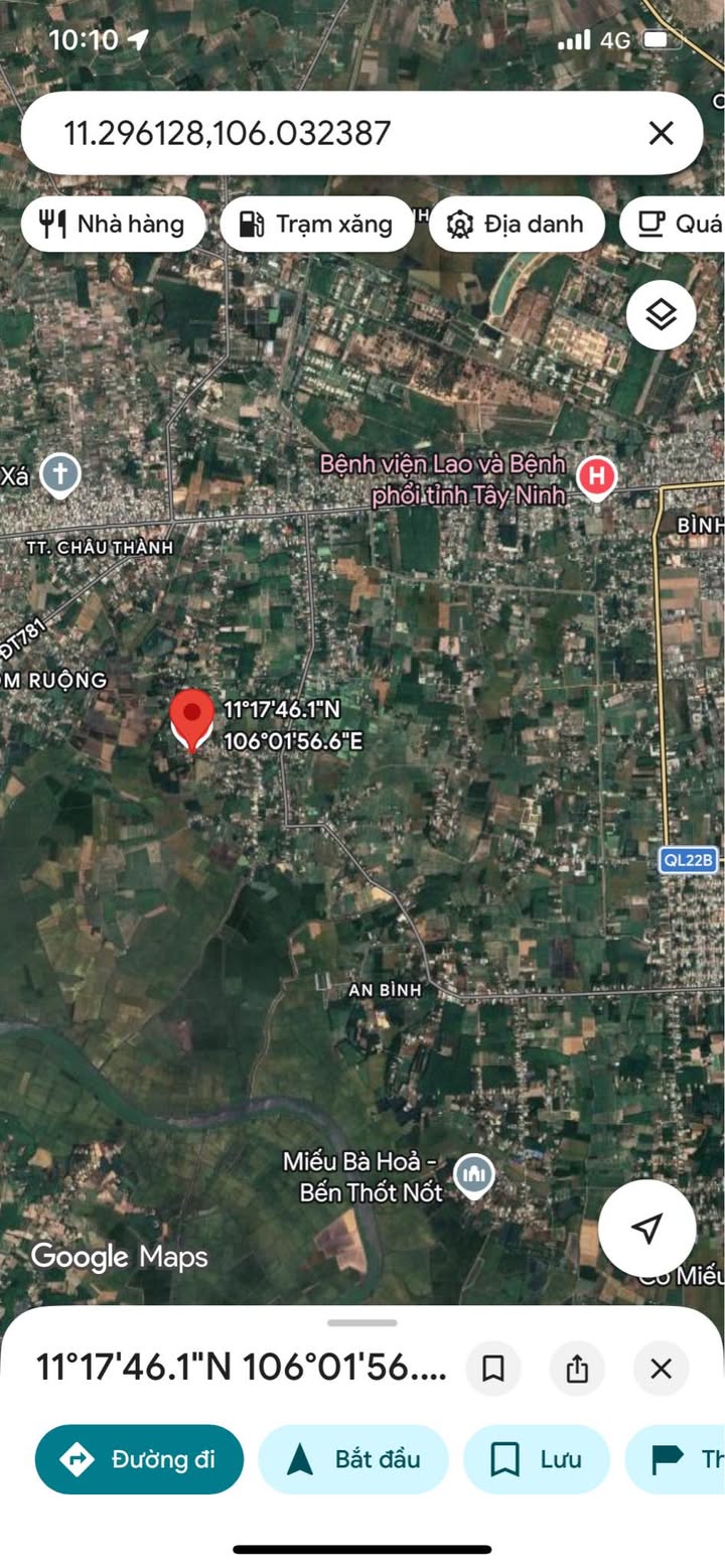 Bán đất 3950m² 2 mặt tiền An Bình, Châu Thành, Tây Ninh - Giá 3.9 tỷ