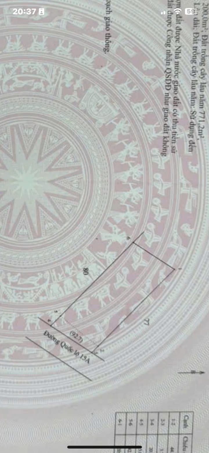 Đất Thổ Cư Mặt Tiền Đường 15A Hương Khê - 840m² Giá 1.8 Tỷ