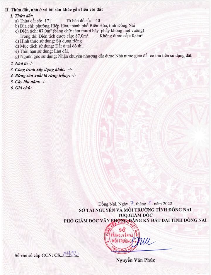 Đất nền Hiệp Hòa, Biên Hòa 87m² giá 5.5 tỷ - Sổ đỏ chính chủ!