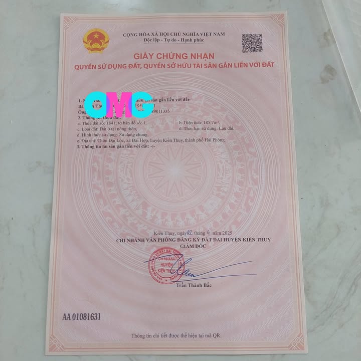 Đất nền 195m² Kiến Thụy, Hải Phòng - Tặng nhà 2 tầng, giá 8.08 tỷ