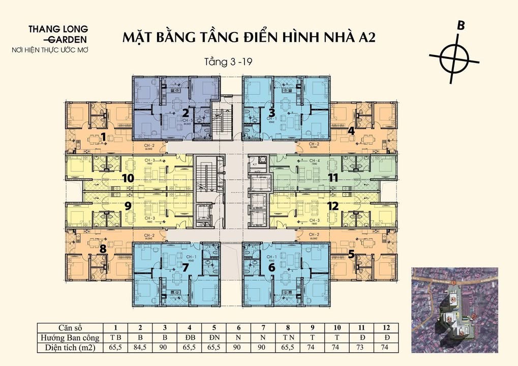 Căn hộ Thăng Long Garden Minh Khai 66m² 5.6 tỷ - View đẹp