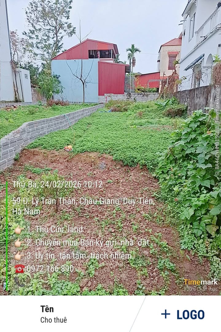 Đất nền 102m² Sổ Đỏ Xã Đông Ngoại, Lý Nhân - Giá Đầu Tư F0