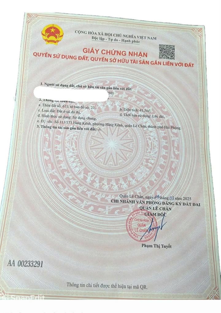 Nhà Riêng Lạch Tray 41.5m² 4.3 tỷ - Ô tô vào tận nhà, kinh doanh đỉnh!