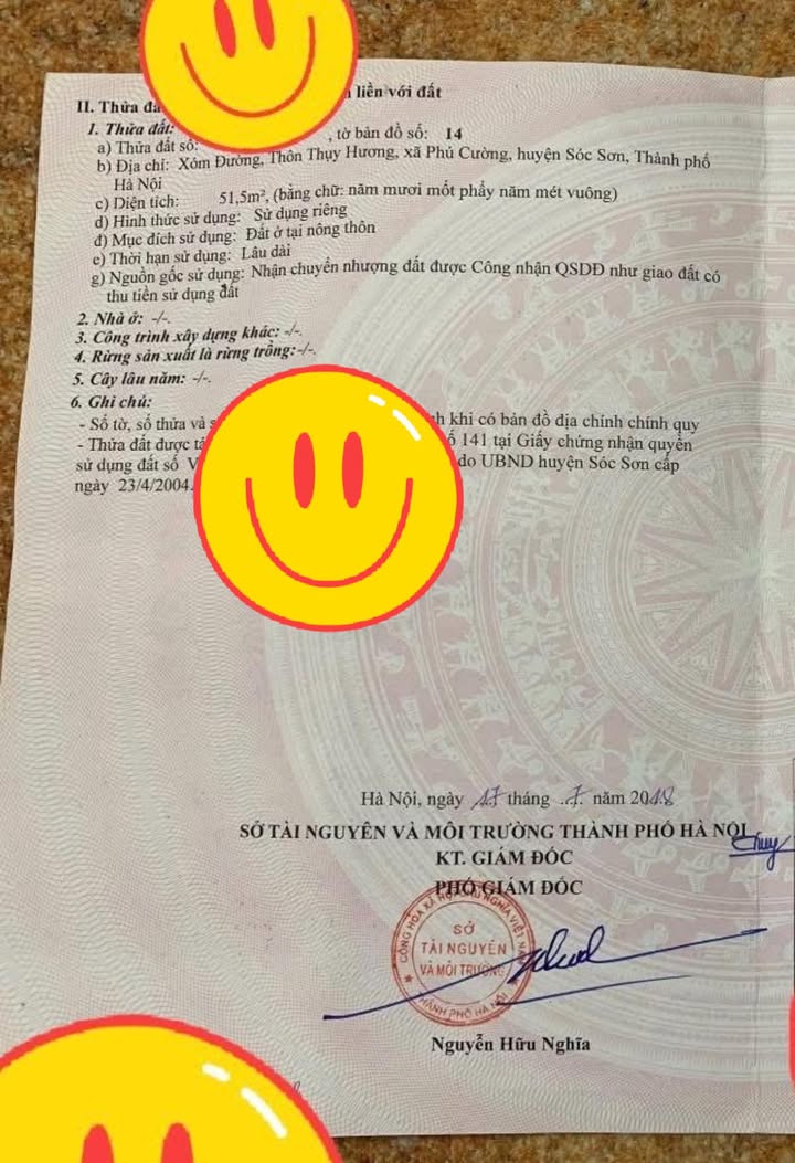 Đất nền Phú Cường, Sóc Sơn 50m² - Sổ đỏ chính chủ!