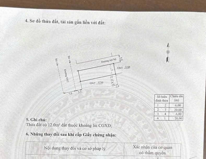 Đất TĐC Phước Lộc 120m² (6x20m) - Đối Lưng Công Viên, Giá 1.2 Tỷ