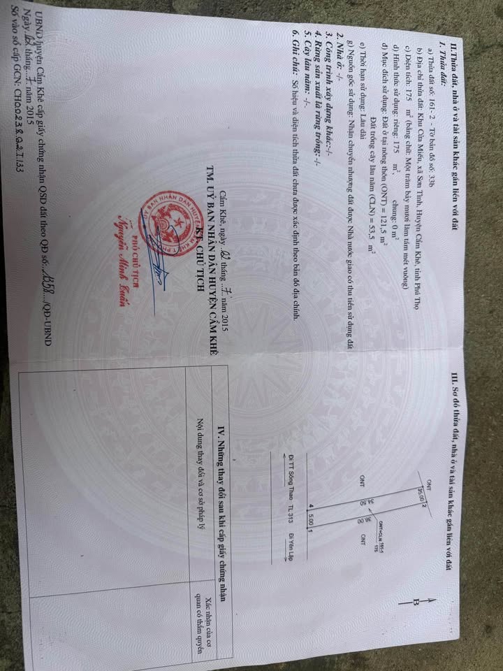 Bán đất Xã Cẩm Yên, Thạch Thất 175m² - Mặt tiền Tỉnh lộ 313, Kinh doanh đắc lợi