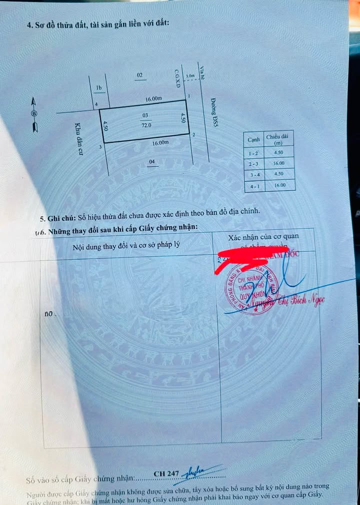 Bán Đất Đường Đặng Chất Quy Nhơn 72m² - Sổ Đỏ Sẵn, Hướng Đông Nam