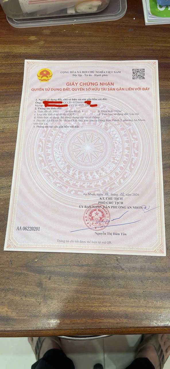 Đất nền Đập Đá An Nhơn 102m² giá 1.3 tỷ - Sổ đỏ chính chủ