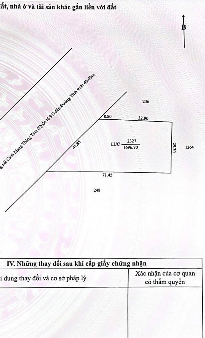 Đất nền Lê Phước Thọ, Bình Thủy 1696m² – Tiềm năng tăng giá vượt trội!
