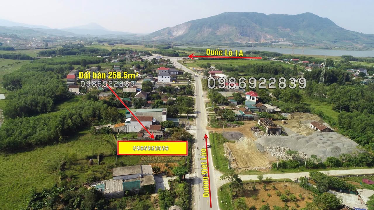 Bán đất mặt đường Việt Lào, Kỳ Anh 258.5m² - Vị trí kinh doanh đắc địa