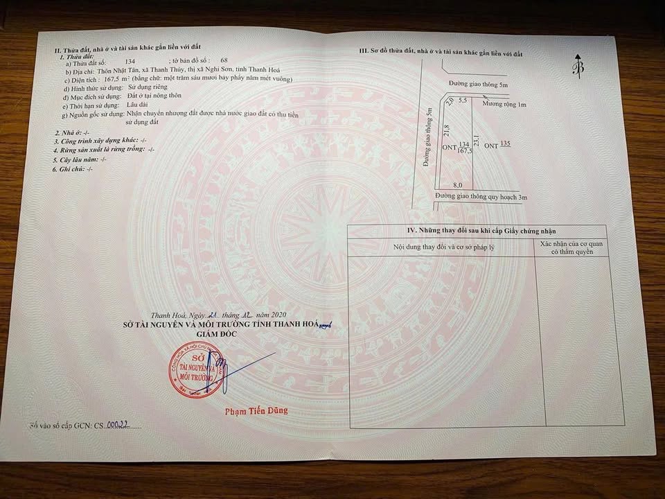 Đất nền 165m² Thôn Nhật Tân, Thanh Thủy - Sổ đỏ, nở hậu, 3 mặt đường