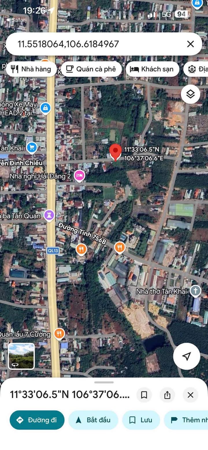 Bán đất 170m² Tân Hiệp, Hớn Quản, Bình Phước - Gần QL13