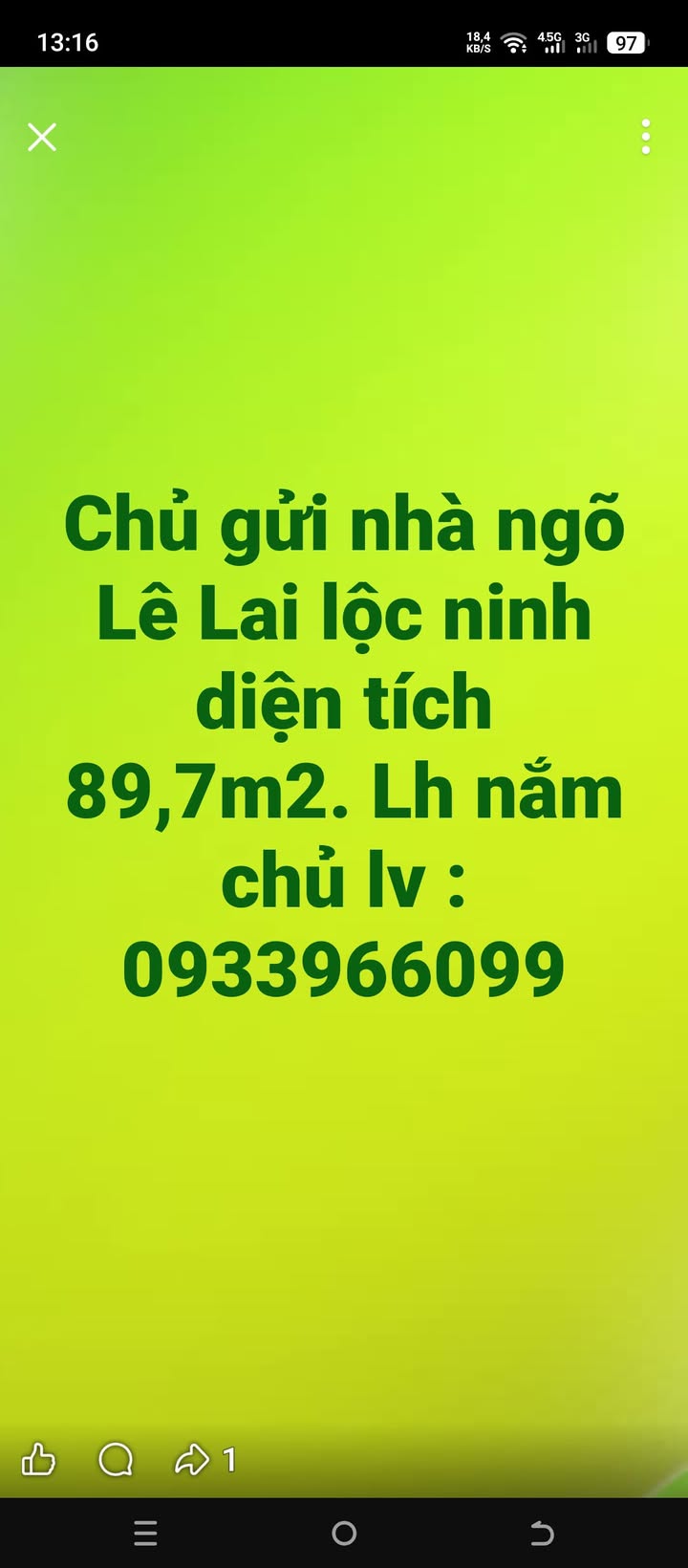 Nhà riêng Ngõ Lê Lai Đồng Hới 89.7m² - Chính chủ bán, giá tốt!