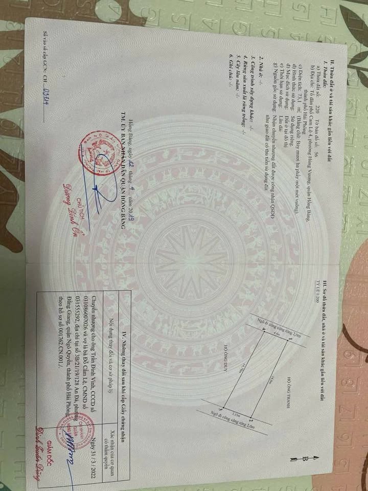 Đất nền 73.1m² 2 mặt ngõ Hùng Vương, Hải Phòng - Giá tốt đầu tư