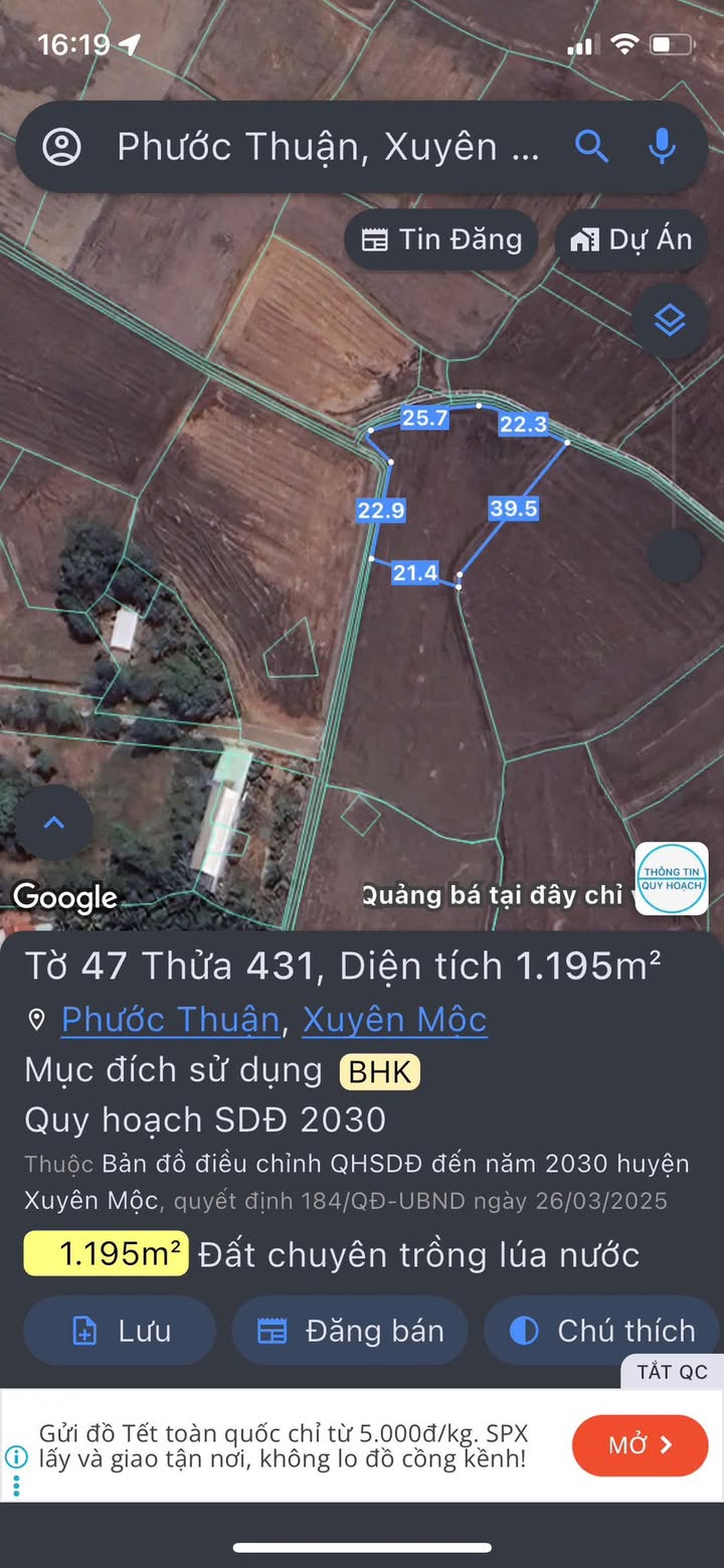 Đất nền Xã Phước Thuận, Xuyên Mộc 3000m² - Sổ đỏ chính chủ!