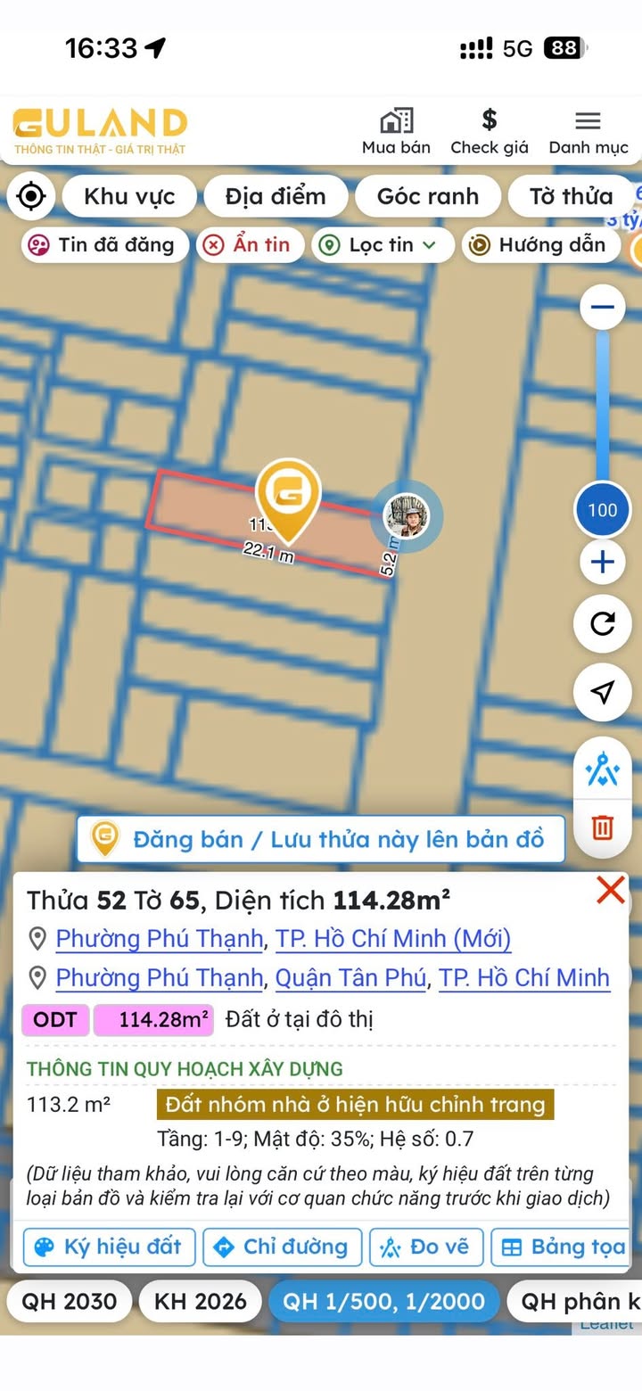 Nhà mặt tiền Đường B Phú Thạnh 111m² 11.1 tỷ - Chính chủ bán