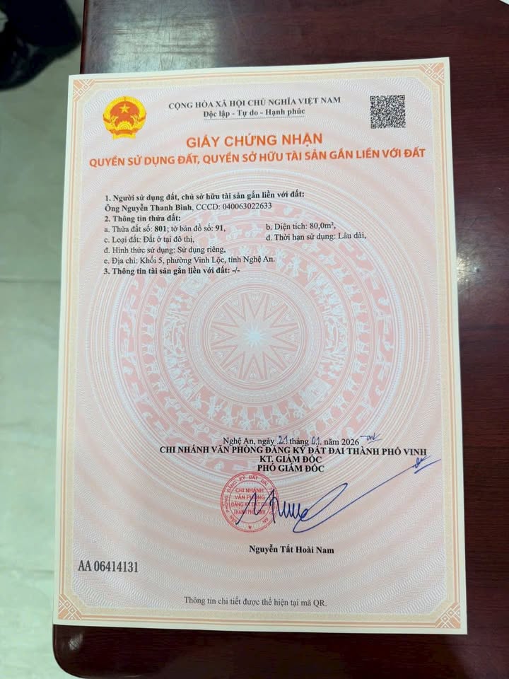 Đất Nghi Phong, TP Vinh 80m² - Sổ đỏ chính chủ, ô tô tận nơi!