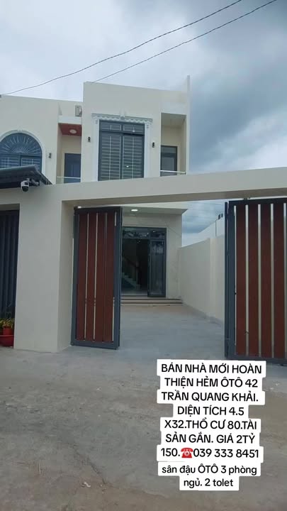 Nhà Mới Trệt Lầu Hẻm 42 Trần Quang Khải, Sóc Trăng - 144m² Giá 2.15 Tỷ