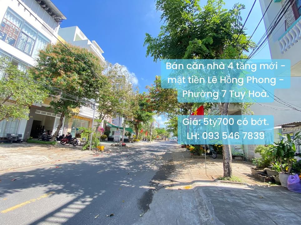 Nhà 4 Tầng Mặt Tiền Lê Hồng Phong, Tuy Hoà - 60m², 5.7 Tỷ