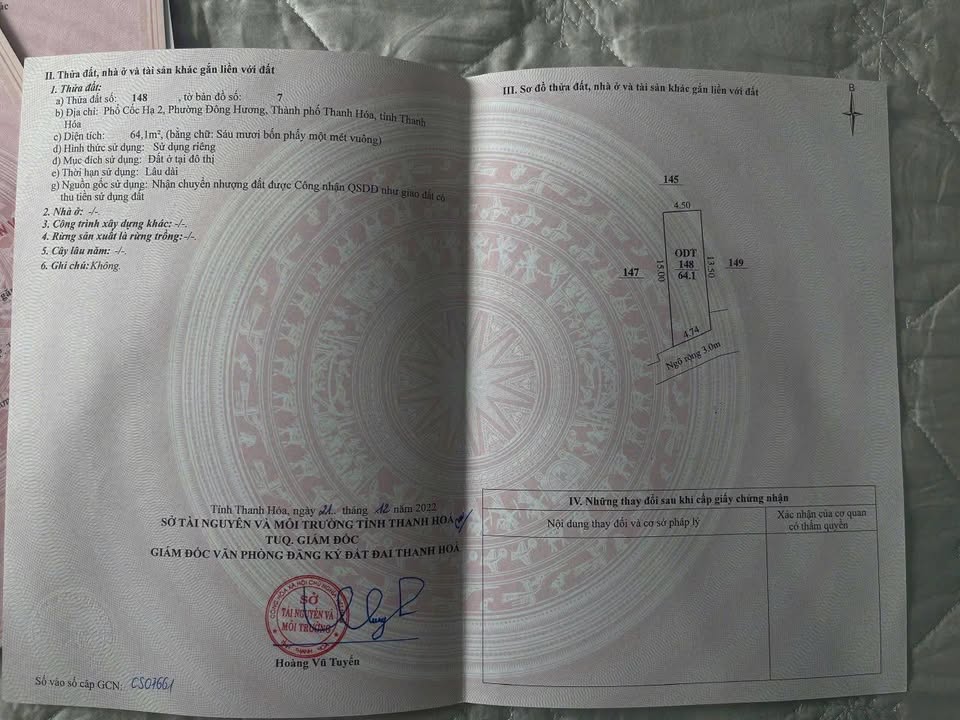 Đất nền 64m² Lô Đông Hương, Trung tâm TP Thanh Hóa - Giá 2 tỷ, Ô tô vào đất