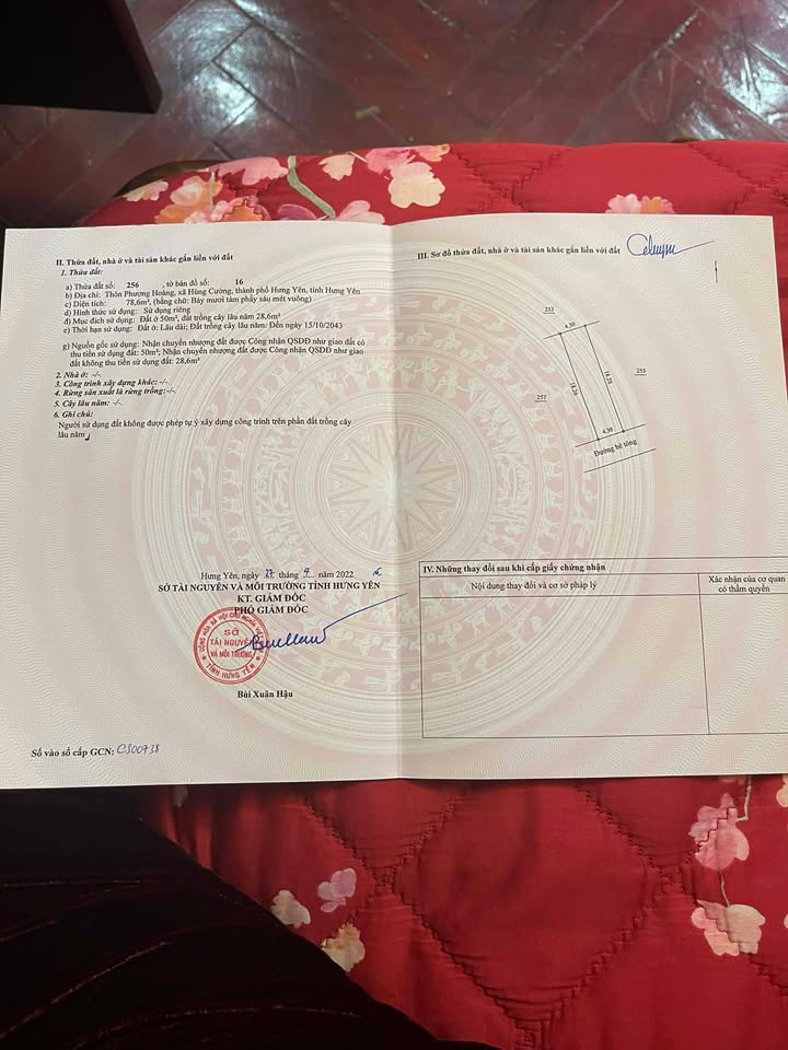 Đất nền Thôn Thạch Bàn, Hưng Yên 78m² - Sổ đỏ chính chủ