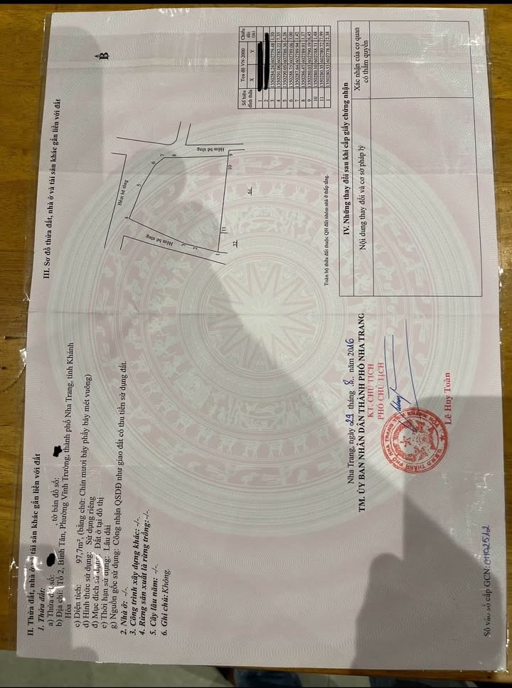 Đất nền Vĩnh Trường Nha Trang 97.7m² - Sổ đỏ chính chủ, xây dựng tự do!