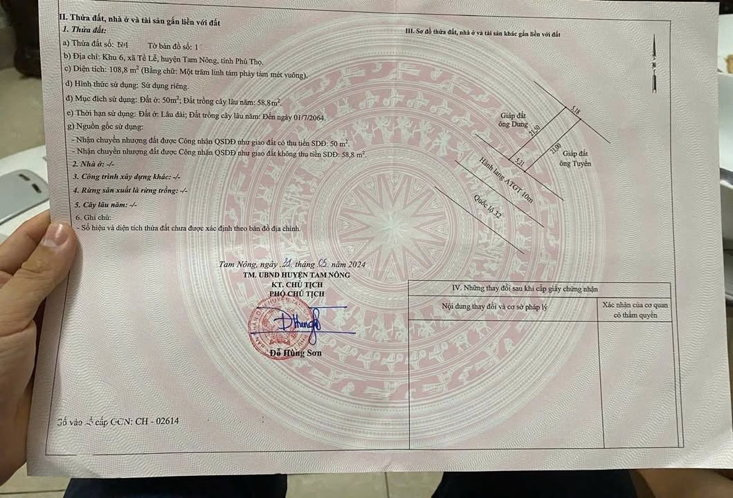 Đất Nền MT QL32 Tam Nông 108m² - Kế Sân Golf, Kinh Doanh Sẵn