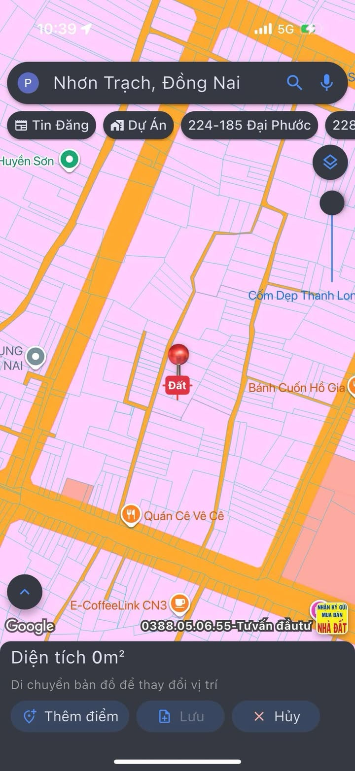 Đất nền F0 Nhơn Trạch 180m² - Mặt tiền Hùng Vương, Sổ hồng thổ cư, Giá 2.25 tỷ