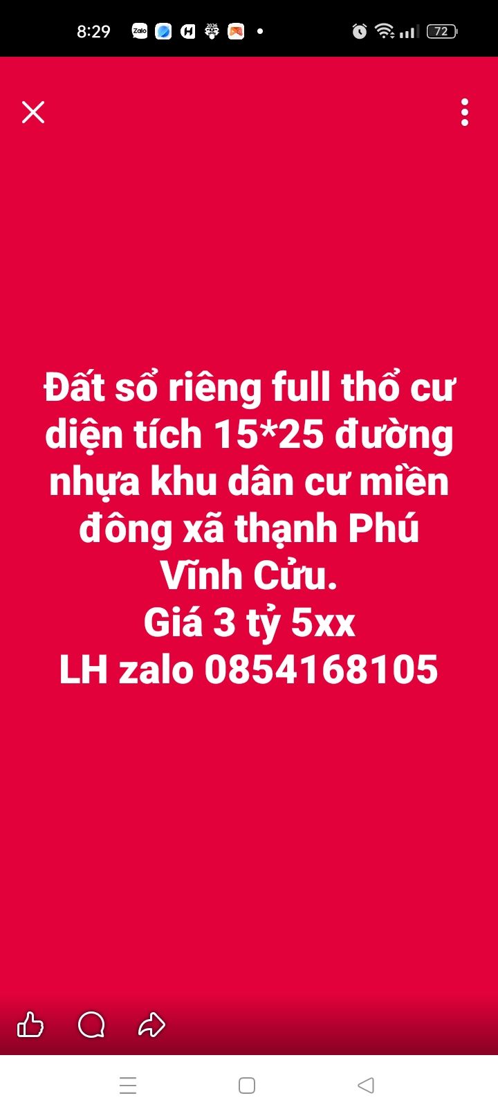 Đất Sổ Riêng Vĩnh Cửu 375m² Full Thổ Cư - Giá 3.5 Tỷ