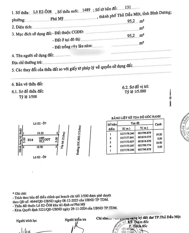 Bán Đất Mặt Tiền DX002 Phú Mỹ, TDM - 96m² Thổ Cư, Giá 3.45 Tỷ