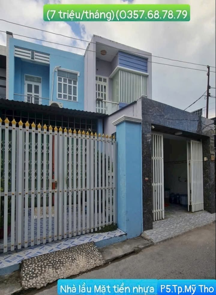 Cho thuê nhà nguyên căn Phường 5, Mỹ Tho - 3PN, Sân ô tô, 7 triệu/tháng