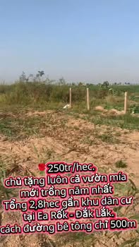 Đất nền Ea Rốk, Đắk Lắk 2.8ha giá 2.8 tỷ - Sổ đỏ chính chủ!